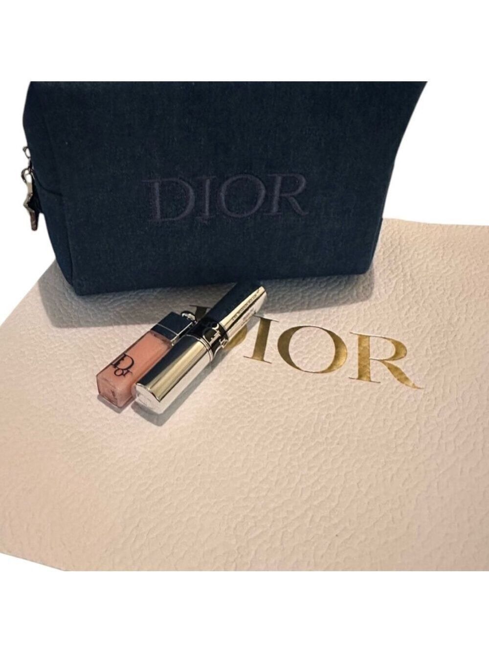 Dior Denim Beauty Bundle Cosmetic Bag & Make-up OS - Picture 1 of 8